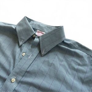 Brooks Brothers Madison 15.5-35 Dress Shirt Blue Check 100% Supima Cotton Non-Ir